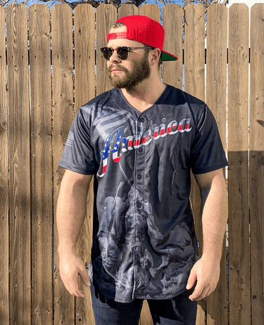 America #1 Black Camo Baseball Jersey Baseball Jersey Greater Half